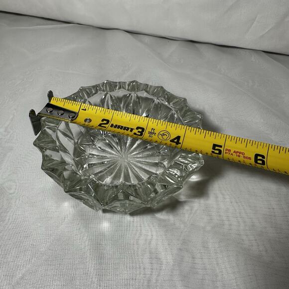 Vintage Heavy Round Cut Crystal Ashtray 5” Cigarette Cigar - Picture 4 of 4
